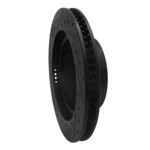 Lexus LX570 Brake Rotor (1) - Front Right - R1 Concepts - Drilled & Slotted - Black - `08-`21